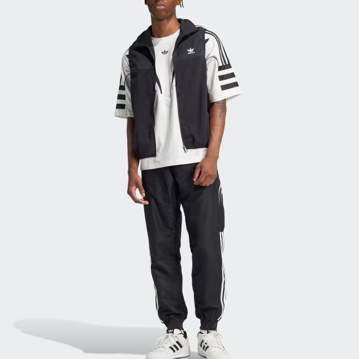 adidas Originals Adicolor 3-Stripes Stand Collar Casual Sports Vest Men Vests Black IZ4799