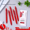 Teacher's Red Correction Gel Pen - Large Capacity, Quick-Drying, Press-Type for Marking & Signatures