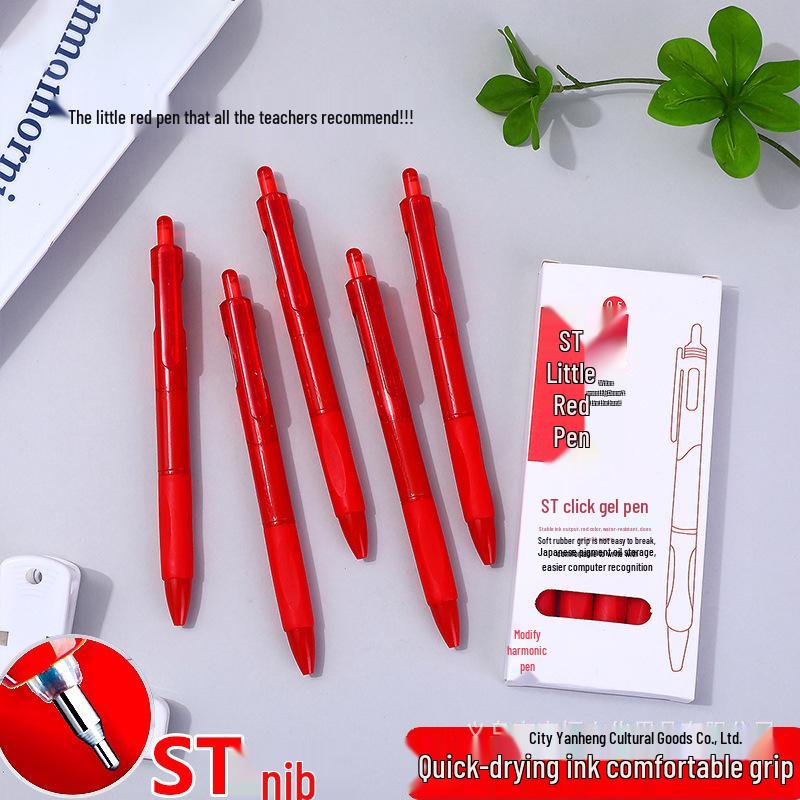 

Teacher s Red Correction Gel Pen - Large Capacity, Quick-Drying, Press-Type for Marking & Signatures Single Red Pen