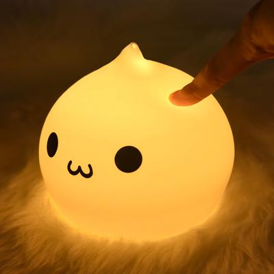 LED Night Light Wireles Touch Sensor 7 Colors Battery Waterdrop Silicone Bedroom Lamp Soft Toy  For Children Baby Christmas Gift