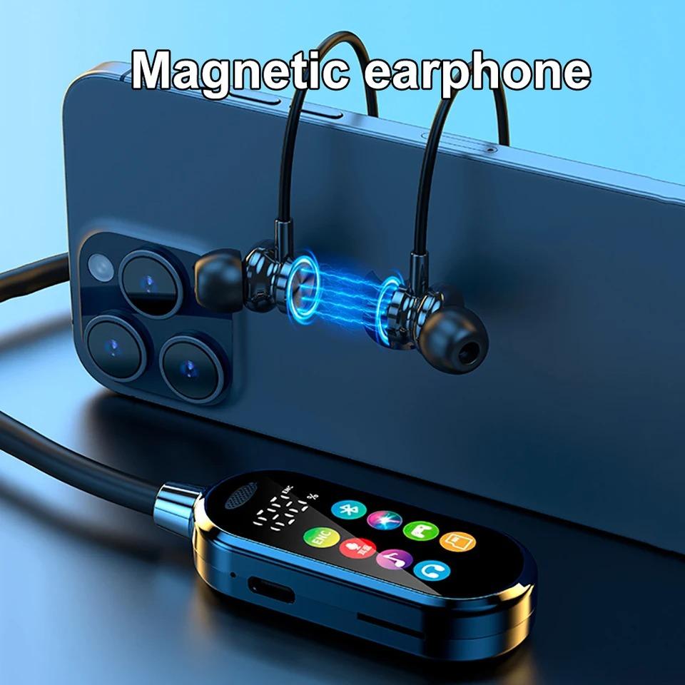 Color Screen Wireless Bluetooth 5.4 Earphones Neckband Headphones HiFi Stereo Headsets Noise Reduction Earbuds