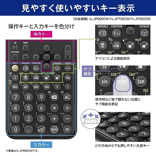 Vědecká kalkulačka Casio vysoké rozlišeníJaponský displejfunkcevíce než 700 funkcí fx-JP900CW-N
