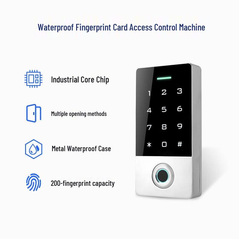 Realand X504 Dual Door Waterproof Fingerprint Access Control System CN Plug (adapter Included)