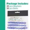 YESHMA 30 Pcs Bumper Fender Washers M6X20Mm With Bolts, Engine Bay Dress Up Fastener Kit Aluminum For Headlights Trunk License Plate Frame (Blue)