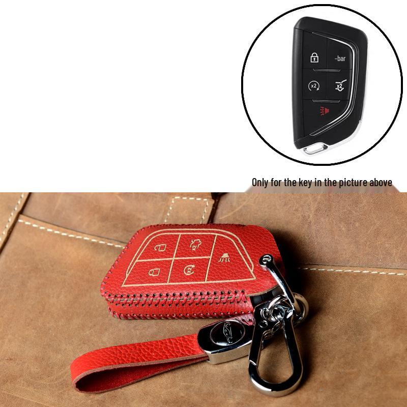 Cadillac CT4/CT5/CT6/XTS/XT4/XT5/XT6 Cowhide Key Case Cover with Buckle