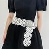 Adult Relief Round Buckle Waist Belt Adjustable Exaggerated Personality Waist Belt for Men Teenagers Coat Dress