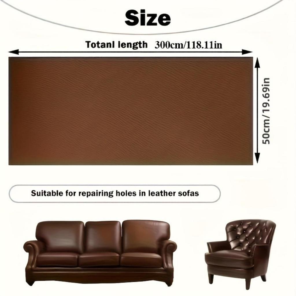 Large Self-Adhesive Faux Leather Repair Patch for Sofas, Car Seats, and More