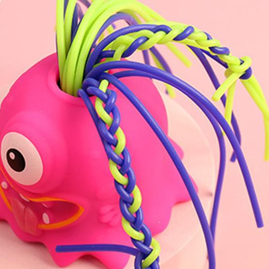 Hair Pulling Screaming Demon Toy with 6 Sound Effects Stress Anxiety Relief Colorful Hair Plucking Devil Sensory Fidget Toy Party Favors