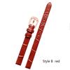 Genuine Leather Watch Bracelet Women  Fashion Watchband Wristwatches Mini Band 6mm 8mm 10mm 12mm 14mm Small Size Watch Strap Red