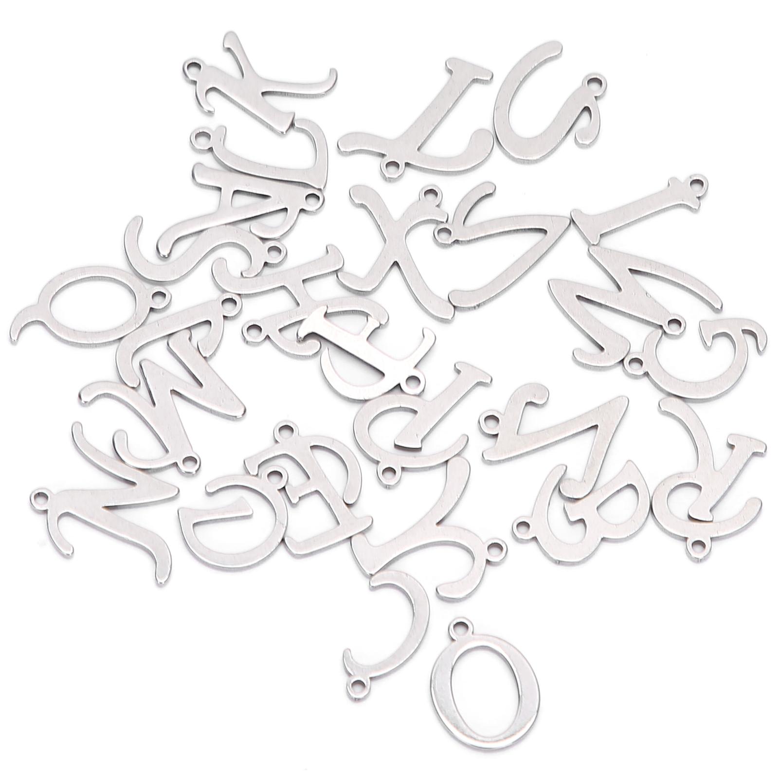 26 шт.   Подвеска-буква   Ожерелья Браслеты Ювелирные изделия Поделки Аксессуары(Цвет Нержавеющая сталь 26 шт. Цельсий Пакет )