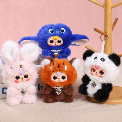 Cute Plush Toy Cute Panda Rabbit Stuffed Doll Keychain Bag Pendant Decor Kids Birthday Gift