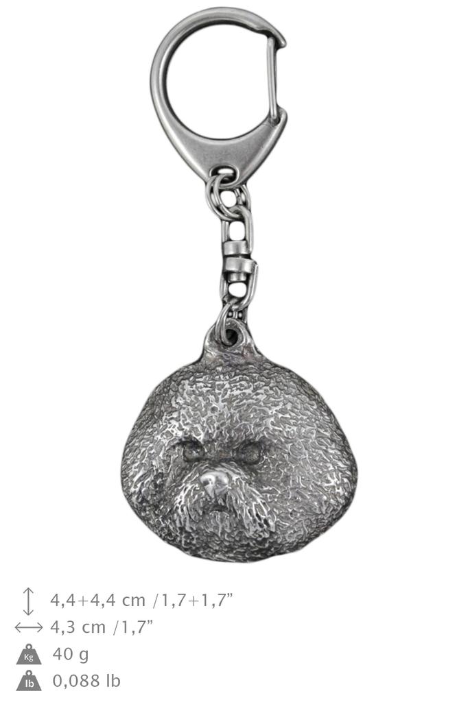 Bichon Frise, Bichon Tenerife, Bichon a poil frise - Postříbřená klíčenka s pejskem, ozdoba na kabelku, přívěsek na batoh značky Art-Dog