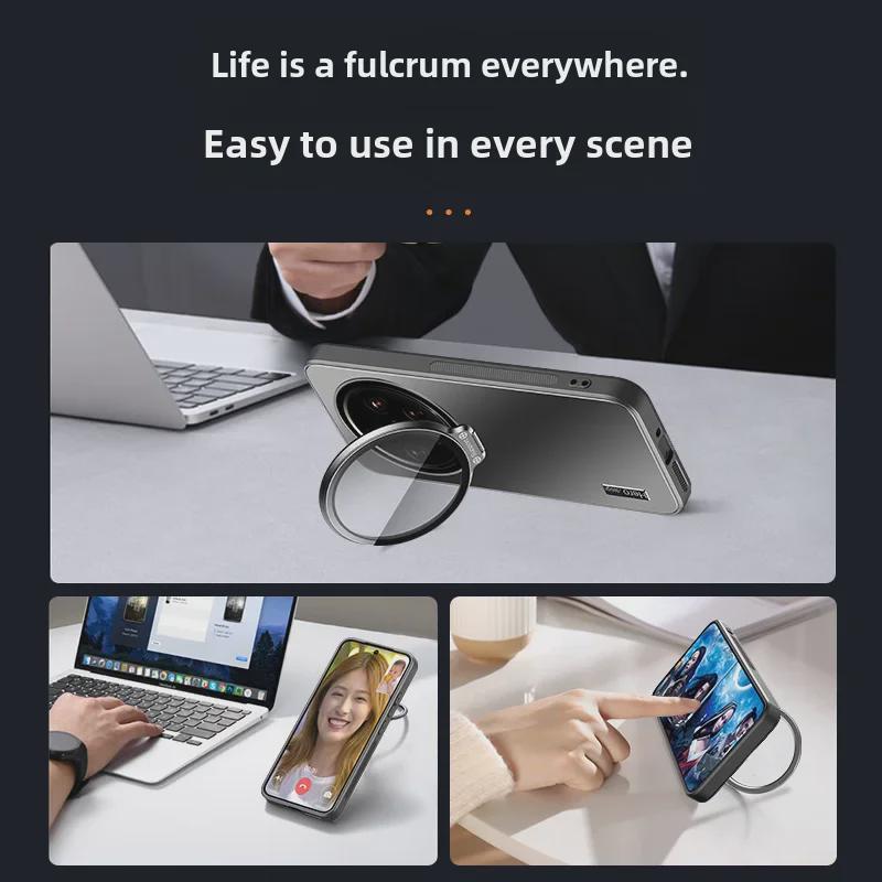 **Xiaomi 14 Ultra Plně kryjící měkký obal proti pádu s neviditelným stojánkem**