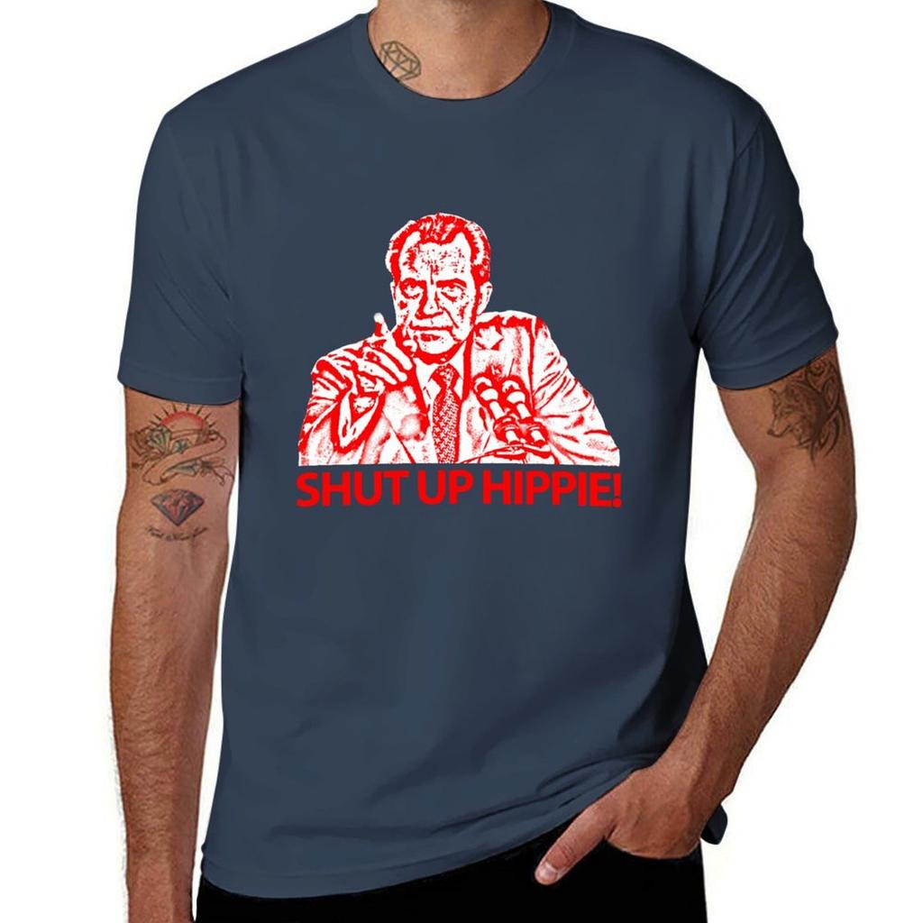 Nixon Shut Up Hippie Tshirt Anime T Shirts Oversize Tshirt
