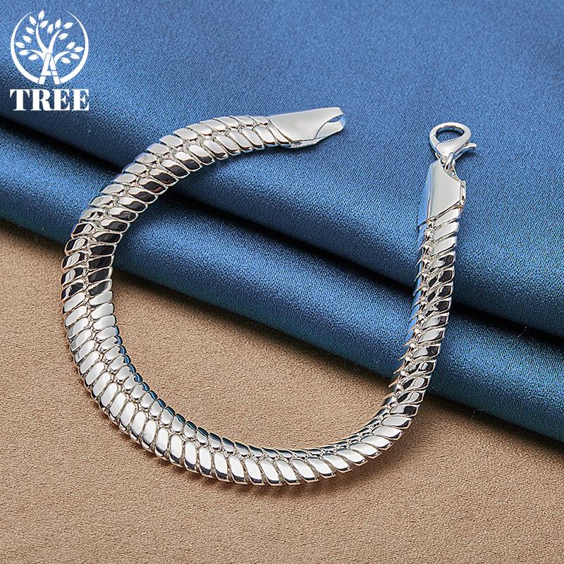 925 Sterling Silber 10 mm seitlicher Schlangenketten-Armbandschmuck