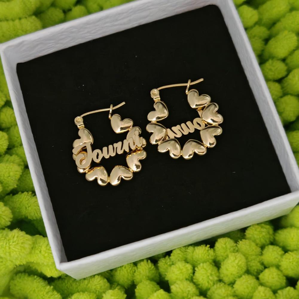 

LeeChee Cute Heart Hoop Gift Mini Earrings Personalized Party Jewelry Heart Earrings золотой