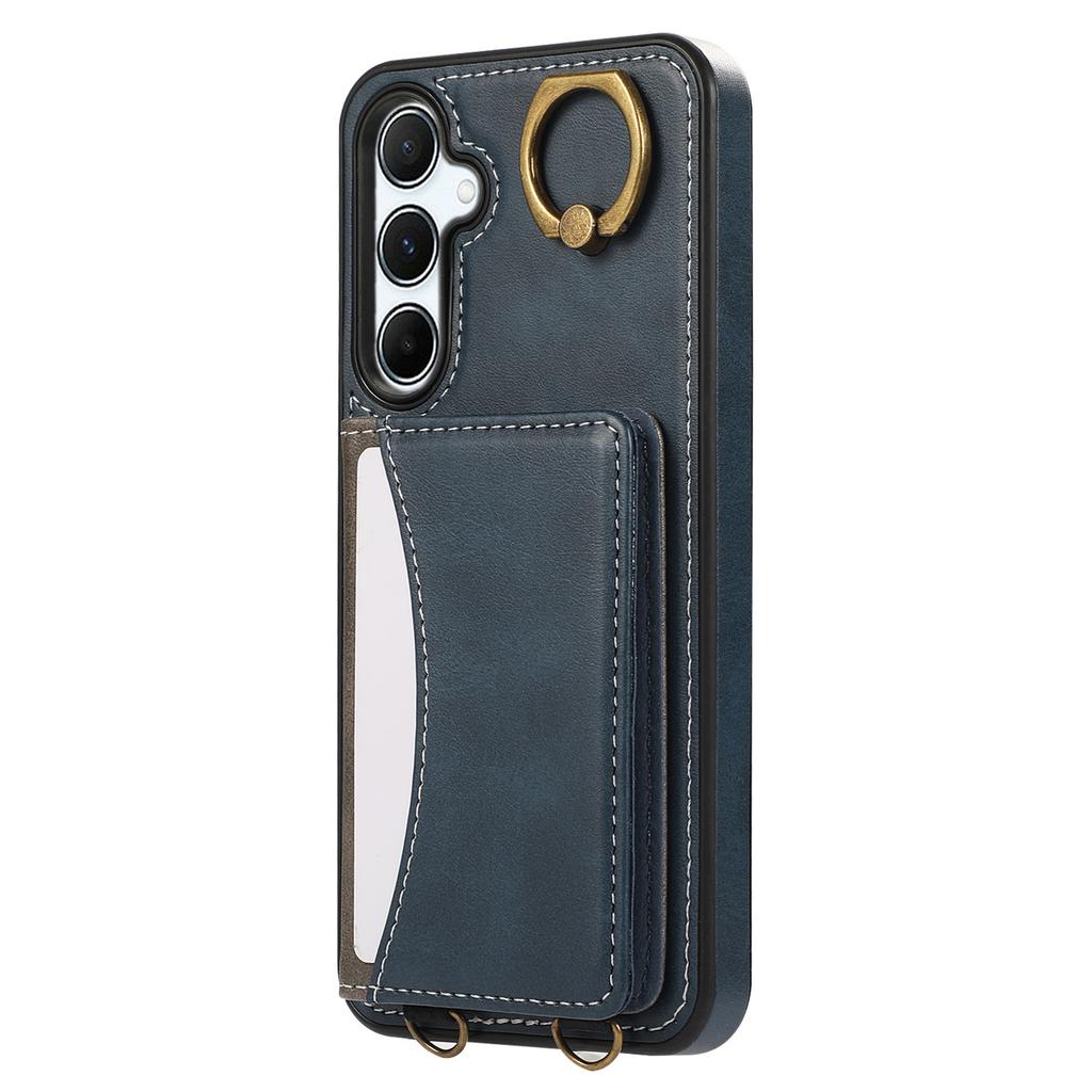 Für Samsung Galaxy A34 5G PU Leder Rückseite Hülle Kartenhalter Ständer Handyhülle mit Handschlaufe