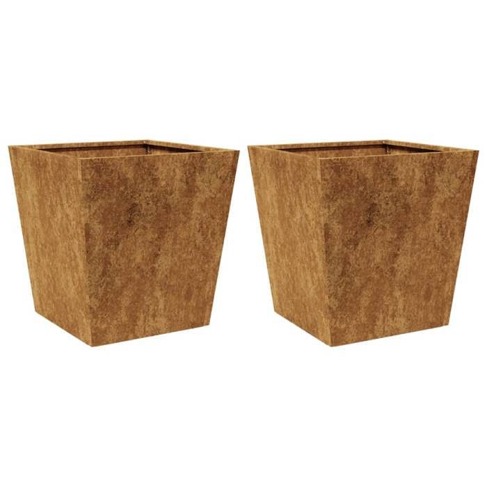 VidaXL Planters 2 Pcs 40x40x40 Cm Corten Steel, Outdoor Planter, Flower Box, Garden Box, Planter 851065