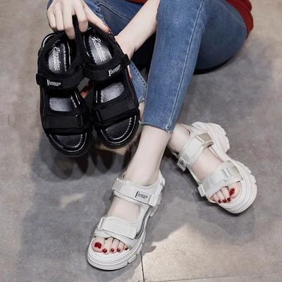 Daddy Sandals Women's Thick-soled Summer Sponge Cake Soft-soled Sports Outdoor Velcro Beach Shoes