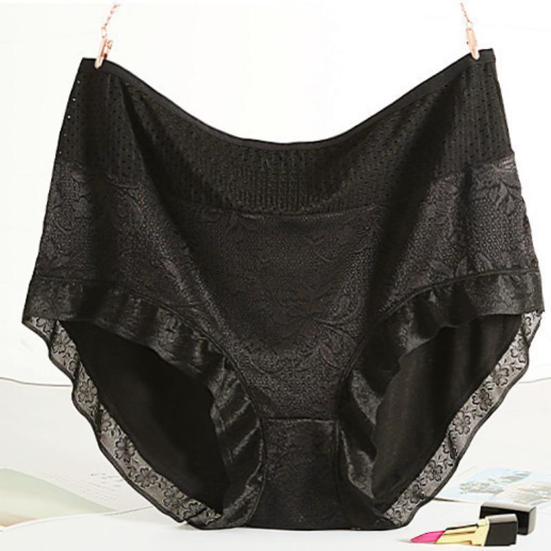 Underpants for Women Low Waisted Briefs with Black Fungus Edges Cute Simple Cotton Breathable Triangle Underwear Panties