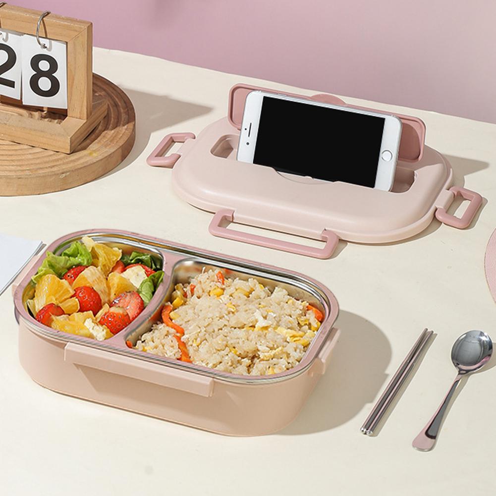 Edelstahl Bento Box Mikrowellengeeignet 850/1500ml Auslaufsicher Versiegelter Lebensmittelbehälter Leicht zu Reinigen Hase 2/4/5 Fächer für Mittagessen