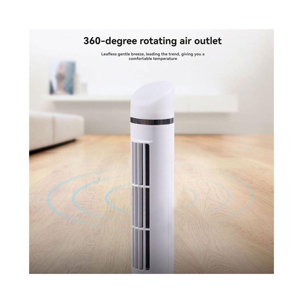 Ventilatore a Torre LED 2 Velocità Stand Ventilatore a Torre Elettrico Portatile da Pavimento per Soggiorno Camera da Letto Bianco