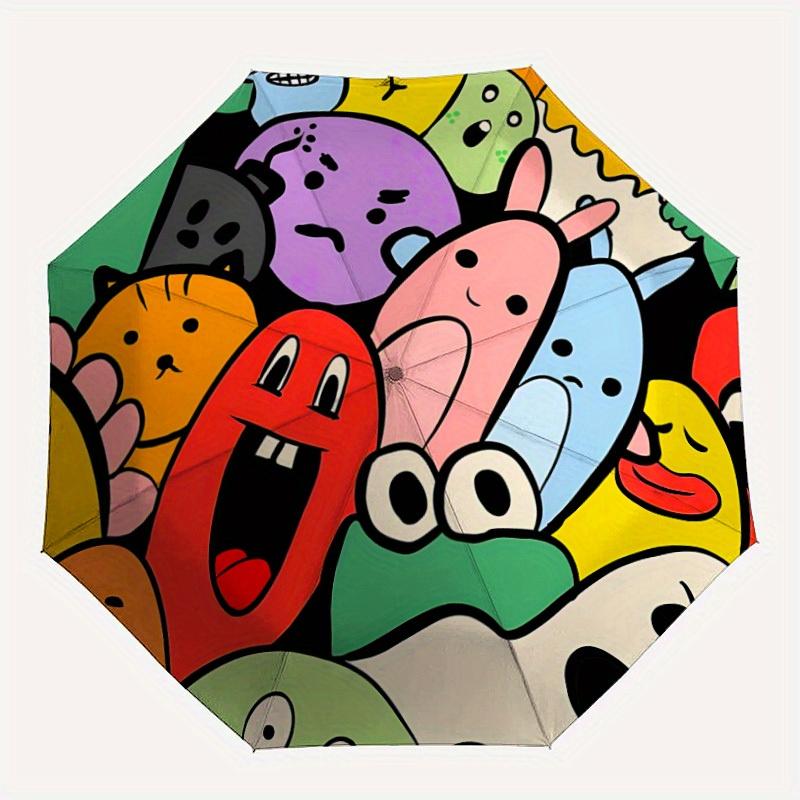 

1pc Cartoon Characters Automatic Folding Umbrella, Portable & Foldable Design with 8 Ribs, Casual Outdoor Accessory yy250805047