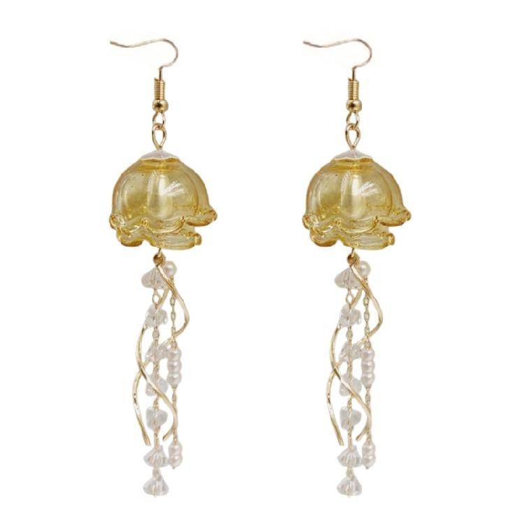 

Fashion Jellyfish Earrings Unique Pendant Earrings Stylish Drop Earrings Party Earrings Elegant Ear Jewelry for Woman жовтий