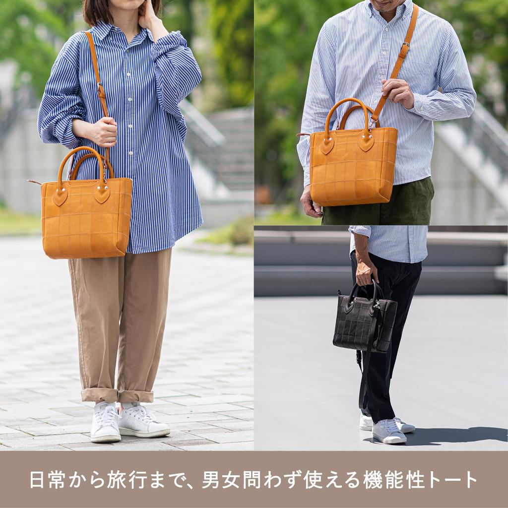 Tryon Official Vertical Genuine Leather Shoulder Bag, Tote Bag, Mini Bag, Men's and Women's, Leather, DPC252S, Black