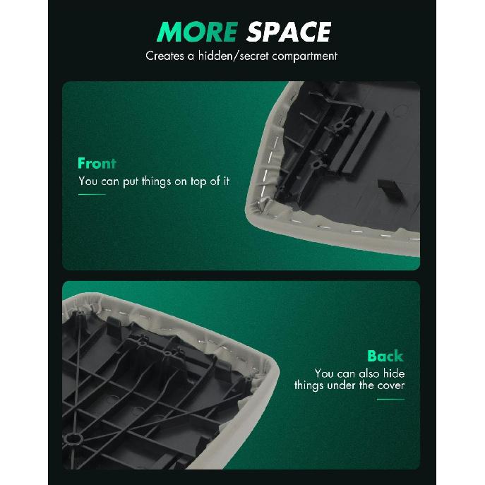 SCITOO Auto Grey Armrest Center Console Lid Skin Cover With Base Replacement Fit For 2008-2014 For Toyota Highlander