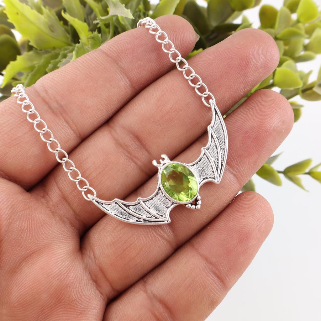 Peridot Pendant Gemstone Jewelry, 925 Solid Sterling Silver Pendant, Handmade Jewelry Birthstone Pendant, Gift For Him