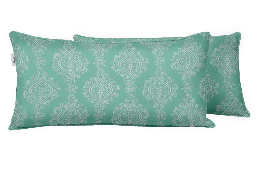 Vargottam Indoor Outdoor Polyester Fabric Lumbar Pillow Cover With Insert, All-Weather Waterproof Rectangular Cushion for Patio Furniture