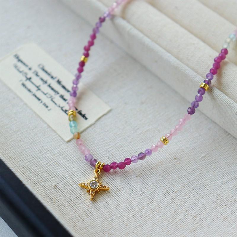 

Изысканное ретро фиолетовое ожерелье с крестом из натурального камня – Легкая роскошь, Высокий класс, Цепочка для ключиц