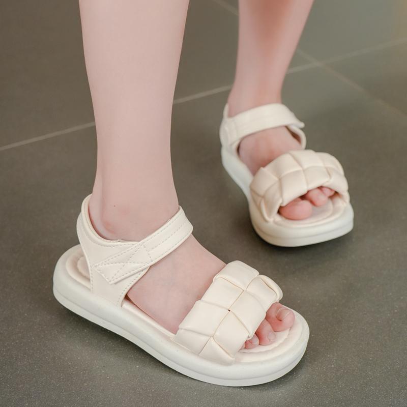 

*Summer Fashion Princess Comfortable Thick Bottom Casual Sandals Hot Selling New Lightweight and Elegant Children s Flat Sandals 26Insole16.5cm бежевый