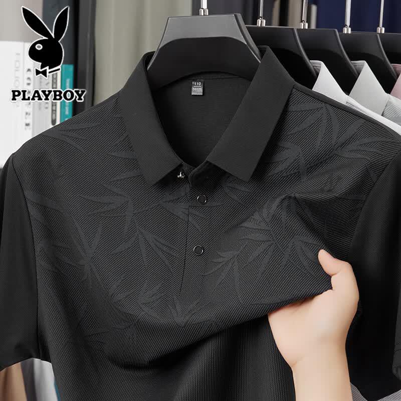 Playboy Men s Summer Ice Silk Casual Polo Shirt L