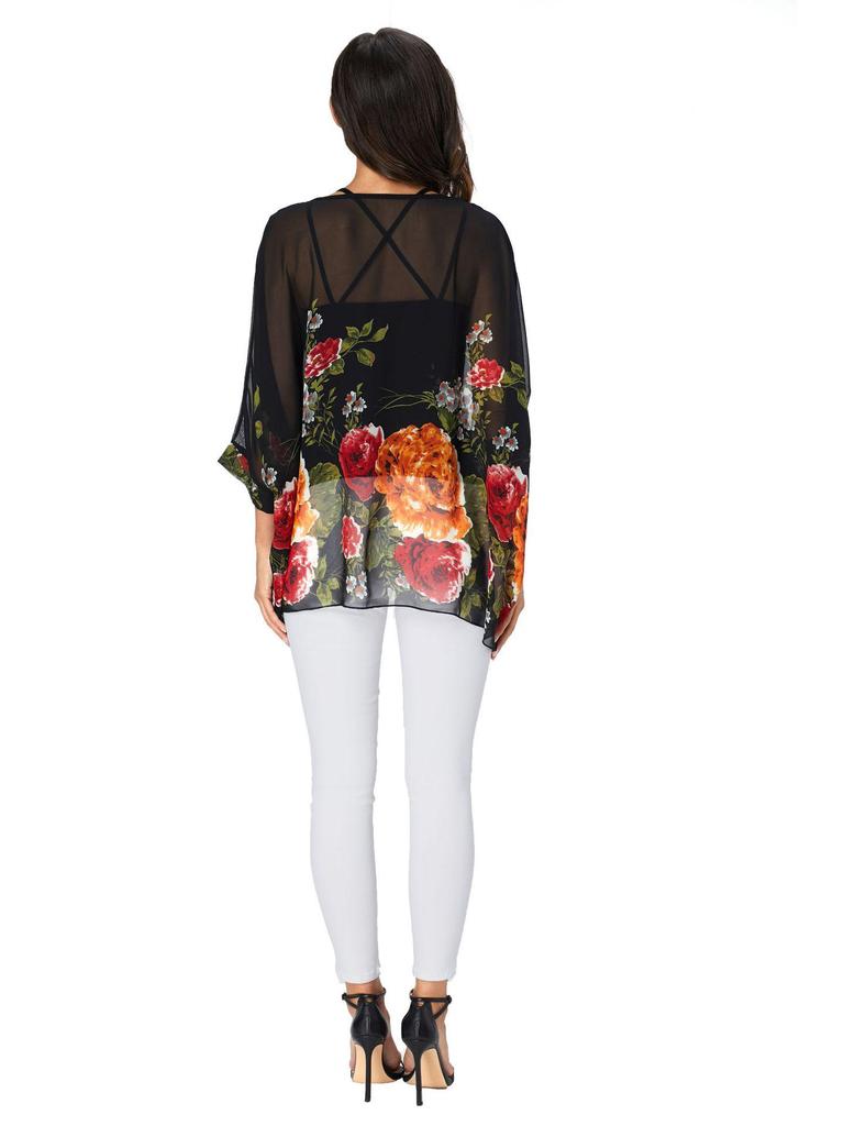 Plus Size Women’s Bohemian Chiffon Beach Cover-up Top