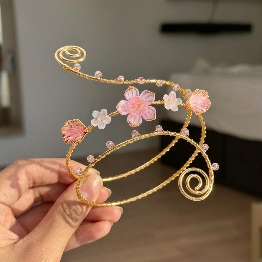 Baroque-style Upper Arm Cuff Open-design Floral Arm Band Baroque Flower Armlet Photoshoot