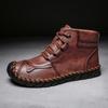 Autumn and winter high-top men's Martin boots men's velvet handmade casual leather boots men's short boots large size