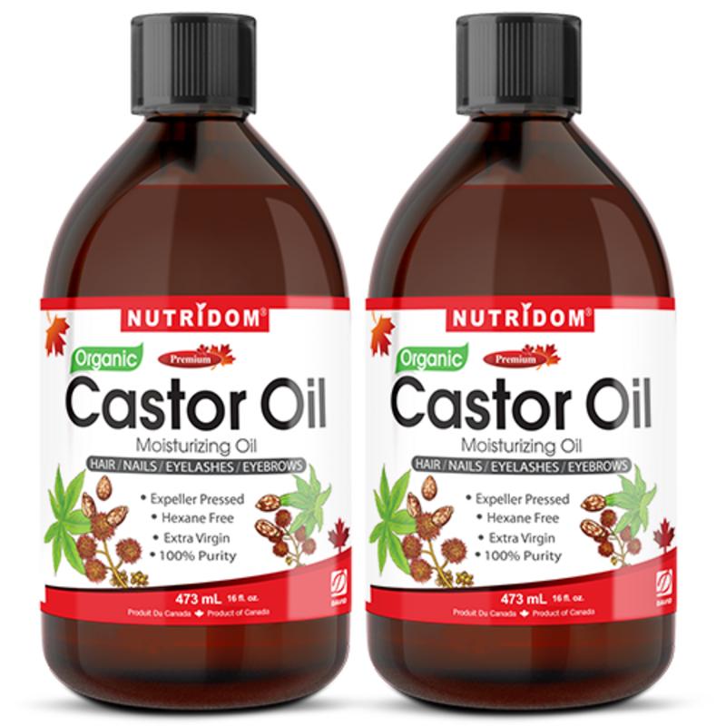 Nutridom Organic Castor Oil 100% 473ml 2 pcs