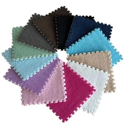 10PCS Bedside Carpet Bedroom Full Room Plush Splicing Foam Floor Mats Can Be Cut Tatami Mats 30*30*0.6CM