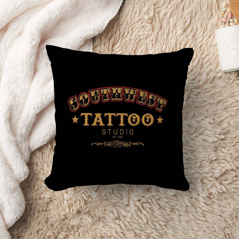 Tattoo Shop Logo Cushion Cover Polyester Sofa Cushions Decorative Throw Pillows Home Decoration Pillowcover