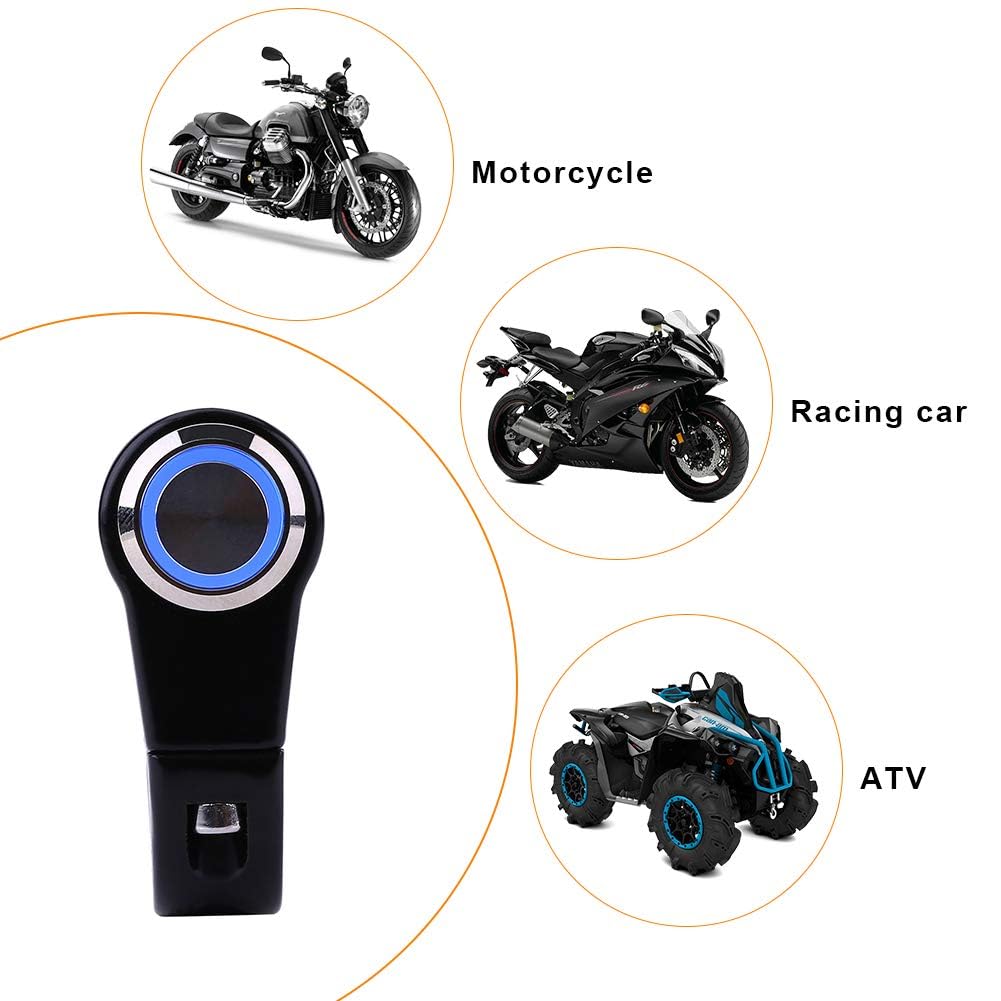 

Motorcycle Handlebar Switch, Handle Bar Switch 22mm 7/8 Motorcycle Handlebar Mount Push Button Headlight Brake Fog Lights Blue Ray Version (with