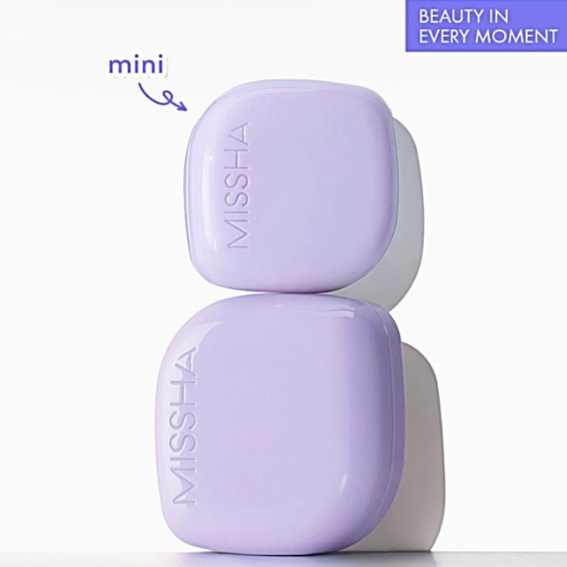 MISSHA Layering Fit Cushion Semi Glow Mini LSF50+ PA++++ Koreanische Cushion Foundation Natürliche Strahlende Deckkraft Reiseformat 5g #21 Vanilla