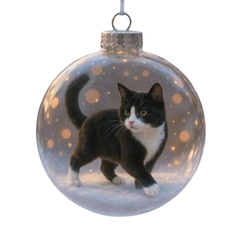 New Plastic Cat Ornament DIY Replacement Caps Acrylic Bauble Solid Color Creative Hanging Balls New Year