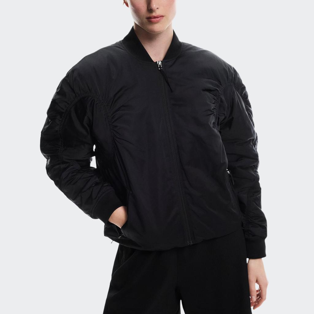 Однотонная куртка-бомбер на молнии, женская куртка 1WF31110553