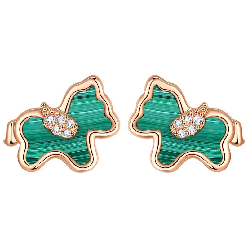 

Ожерелье из стерлингового серебра 925 пробы с малахитово-зеленым конем для женщин S925 Silver