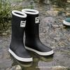 Rain shoes men and women wear fashionable and versatile outdoor waterproof and non-slip rain boots thickened velvet glue shoes
