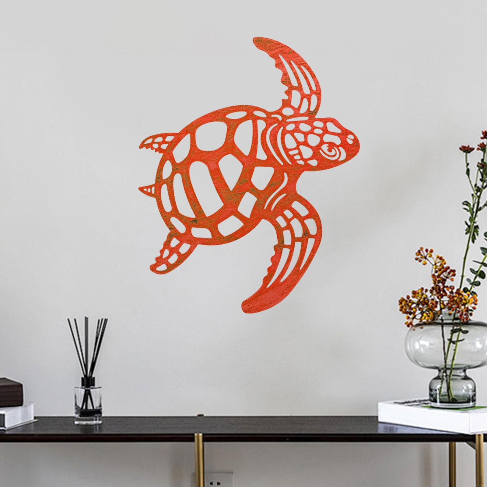 

Металлическое ажурное настенное украшение в виде морской черепахи 11,6x11,6 дюйма, подвесной орнамент для гостиной, легко Style D