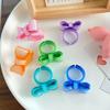 Creative Jelly Color Resin Girls Casual Fashion Jewelry Finger Ring Bow Ring Korean Style Ring