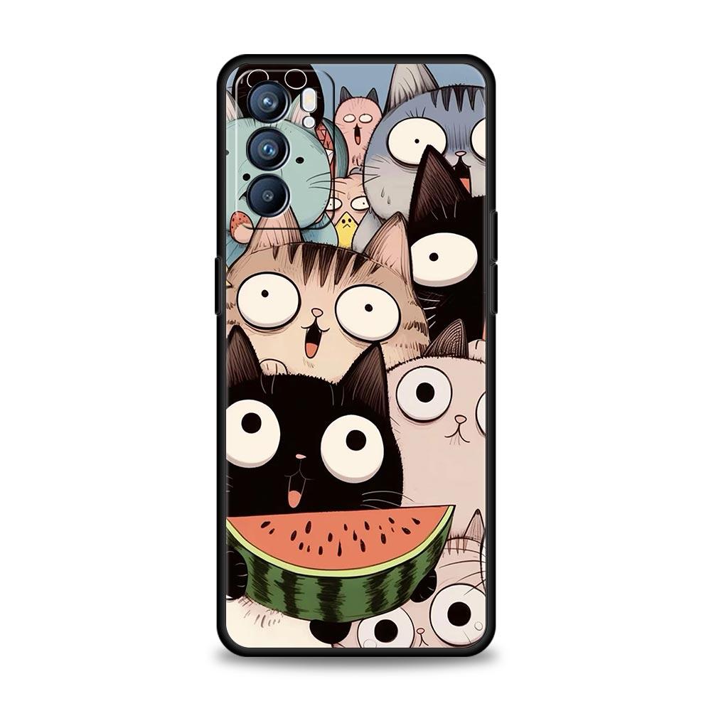 

Phone Case For Oppo Reno13 Reno12 Reno11 F Reno10 Pro A54 A53 A95 A76 A74 A57 A98 A80 A79 5G A78 4G Cover Cute Cartoon Cat Oppo A54 5G
